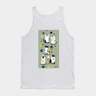 Polka Dot Elegance: Sophisticated Cat Design Tank Top